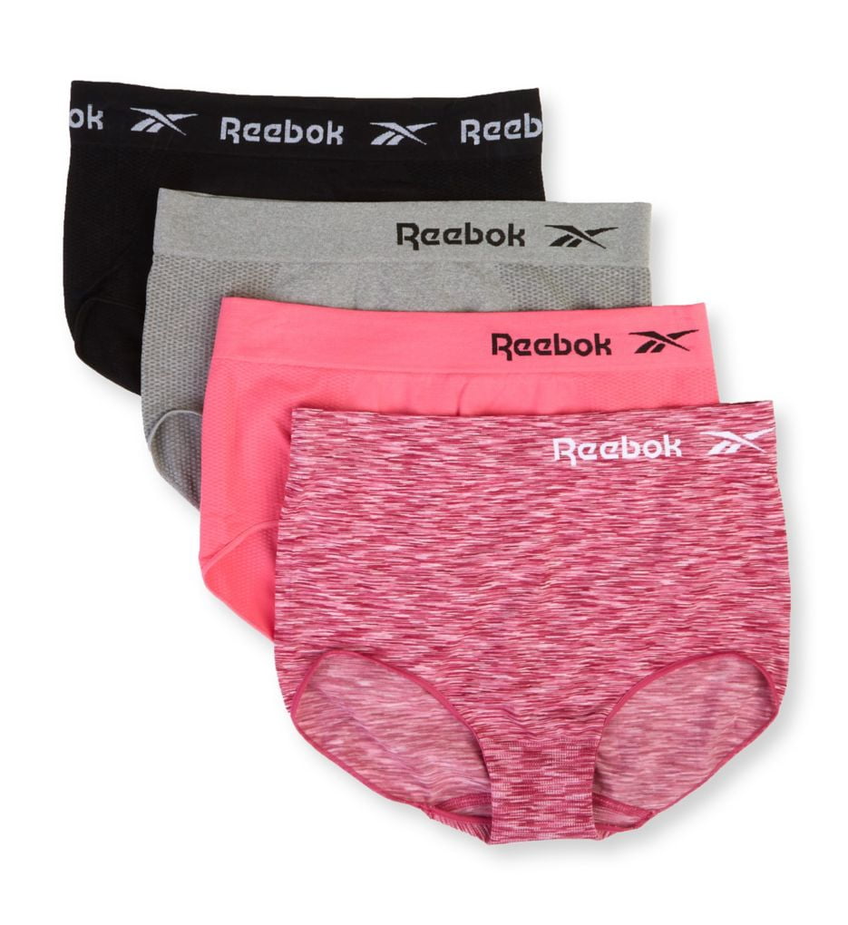Women's Reebok 213UH14 Seamless Brief Panty 4 Pack (MPnkSdye/GryMel