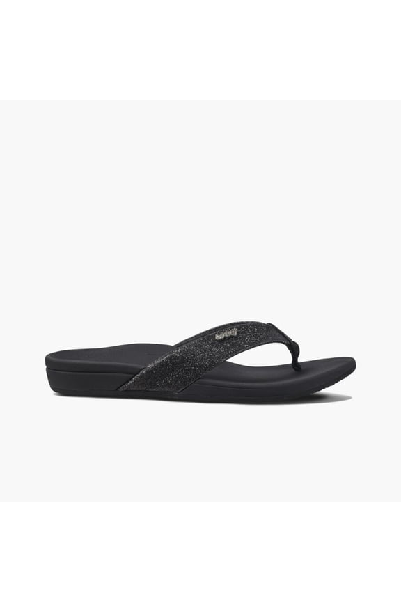 Women's Ortho-Spring Black / Glitter Sandal - 9M