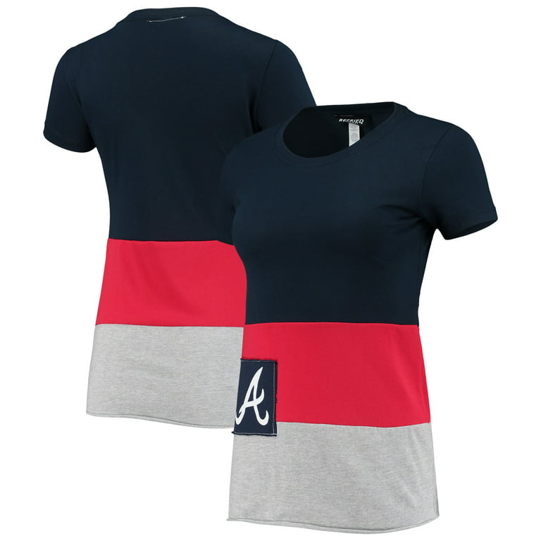 Women's Refried Apparel Navy Atlanta Braves Sustainable Fitted T-Shirt 