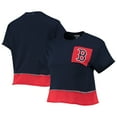 thumbnail image 1 of Women's Refried Apparel Navy Boston Red Sox Cropped T-Shirt, 1 of 4