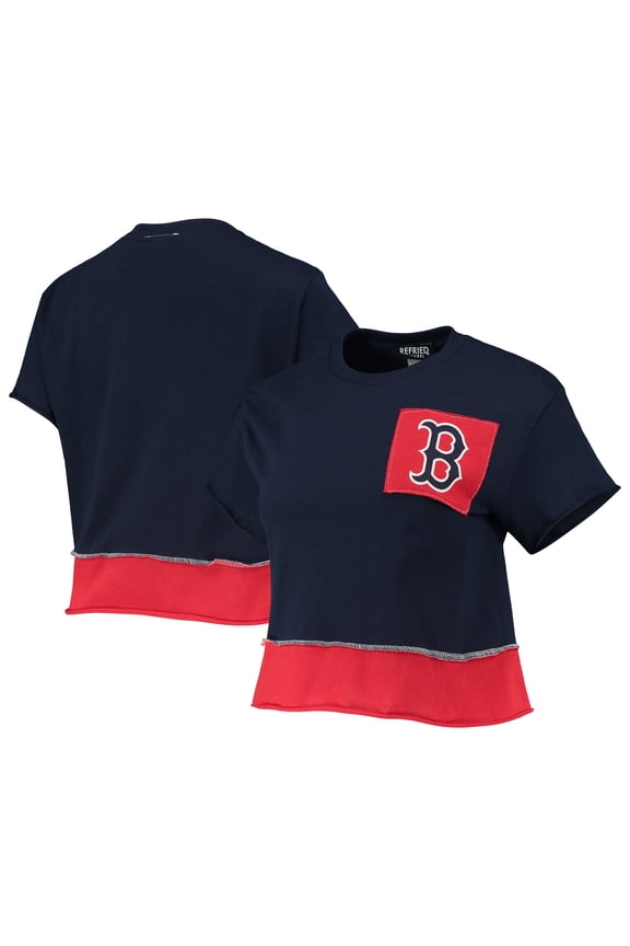 Women's Refried Apparel Navy Boston Red Sox Cropped T-Shirt