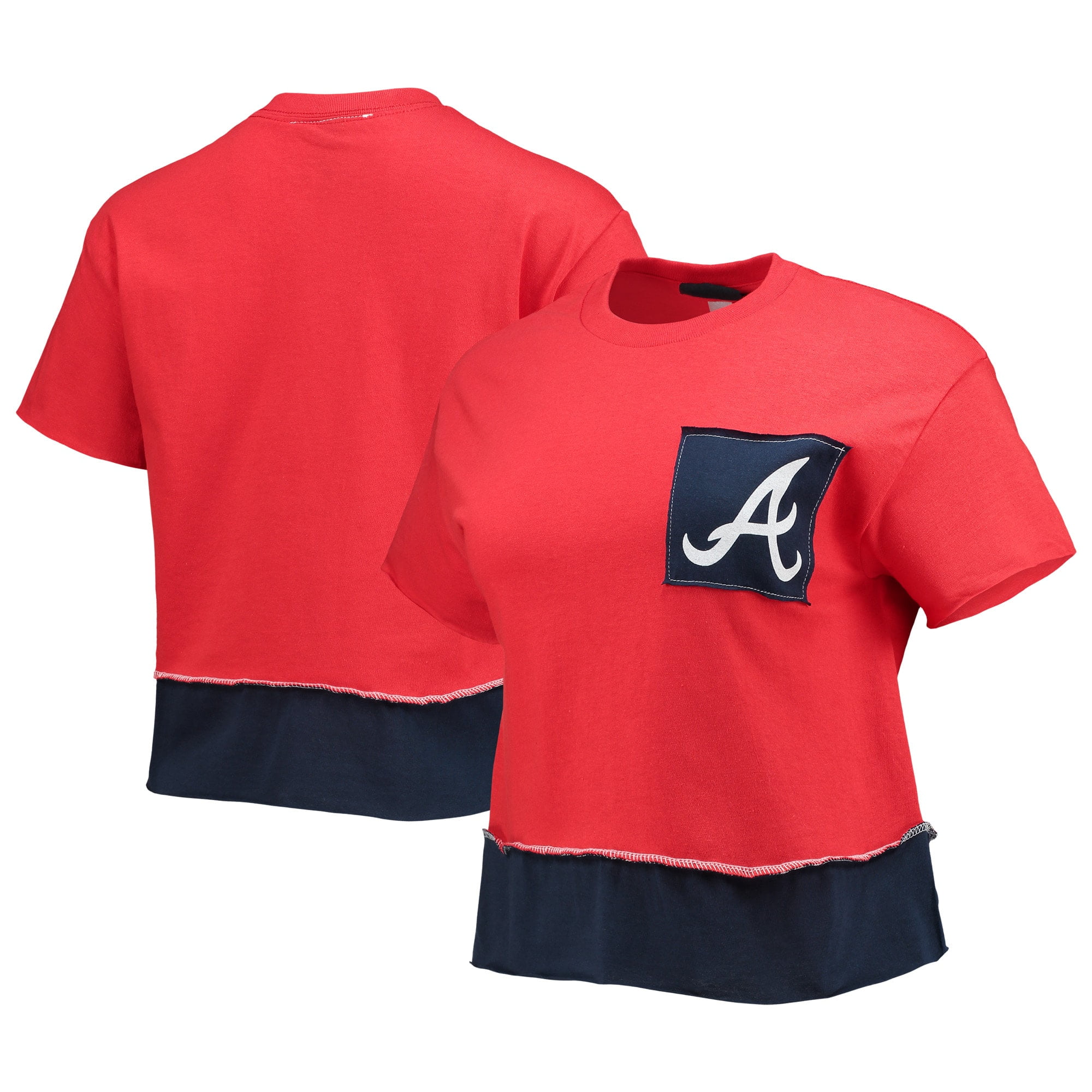 Women's Refried Apparel Red Atlanta Braves Cropped T-Shirt 