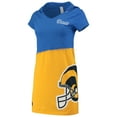 thumbnail image 1 of Women's Refried Apparel Royal/Gold Los Angeles Rams Sustainable Hooded Mini Dress, 1 of 2