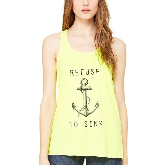Women's Refuse To Sink Printed Flowy Racerback Tank Top