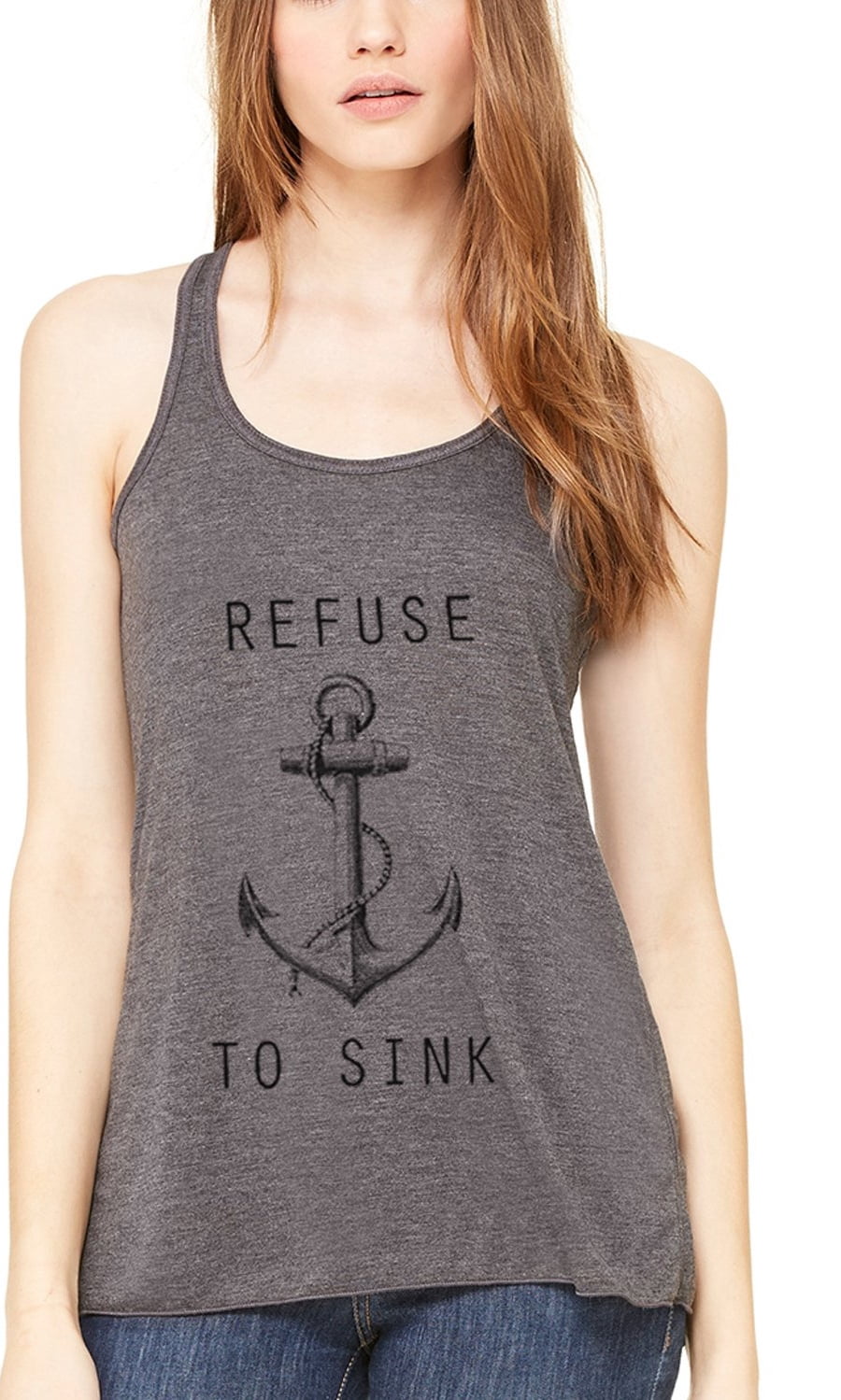 Women's Refuse To Sink Printed Flowy Racerback Tank Top