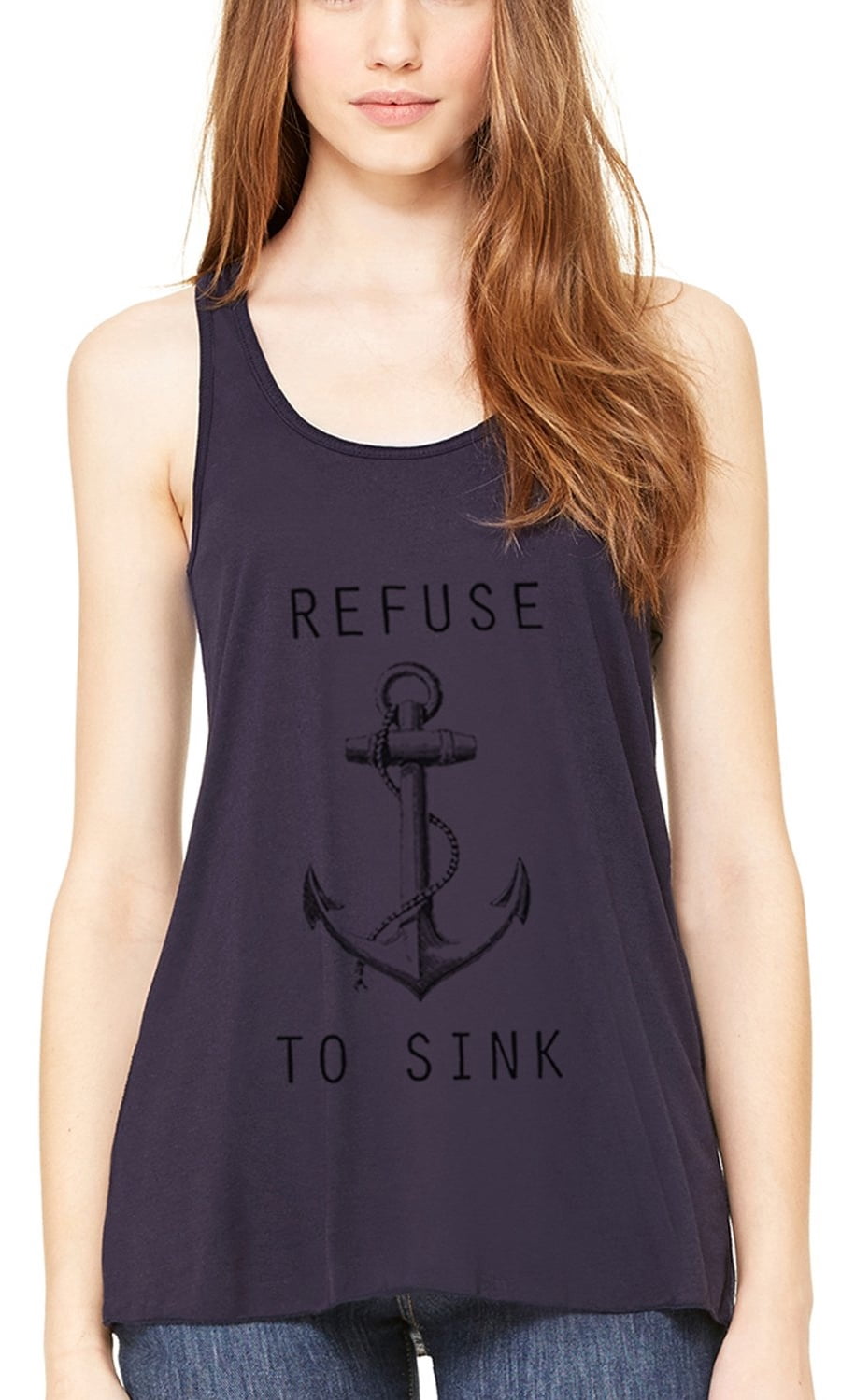 Women's Refuse To Sink Printed Flowy Racerback Tank Top