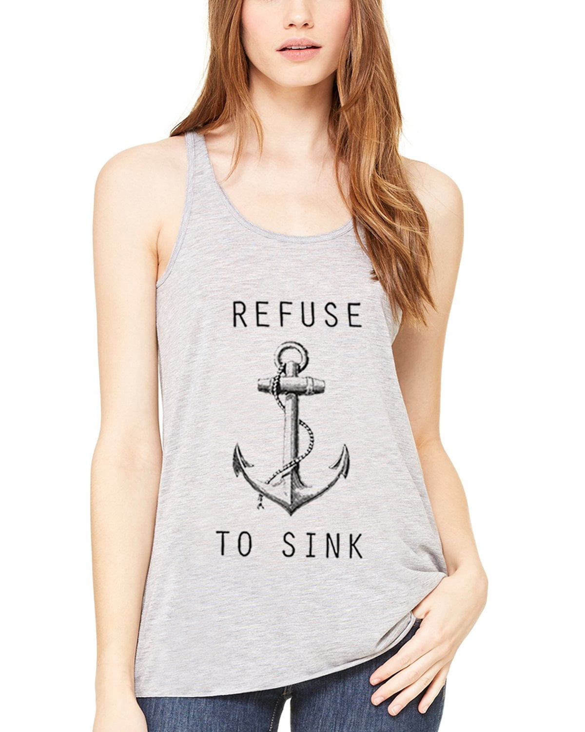 Women's Refuse To Sink Printed Flowy Racerback Tank Top