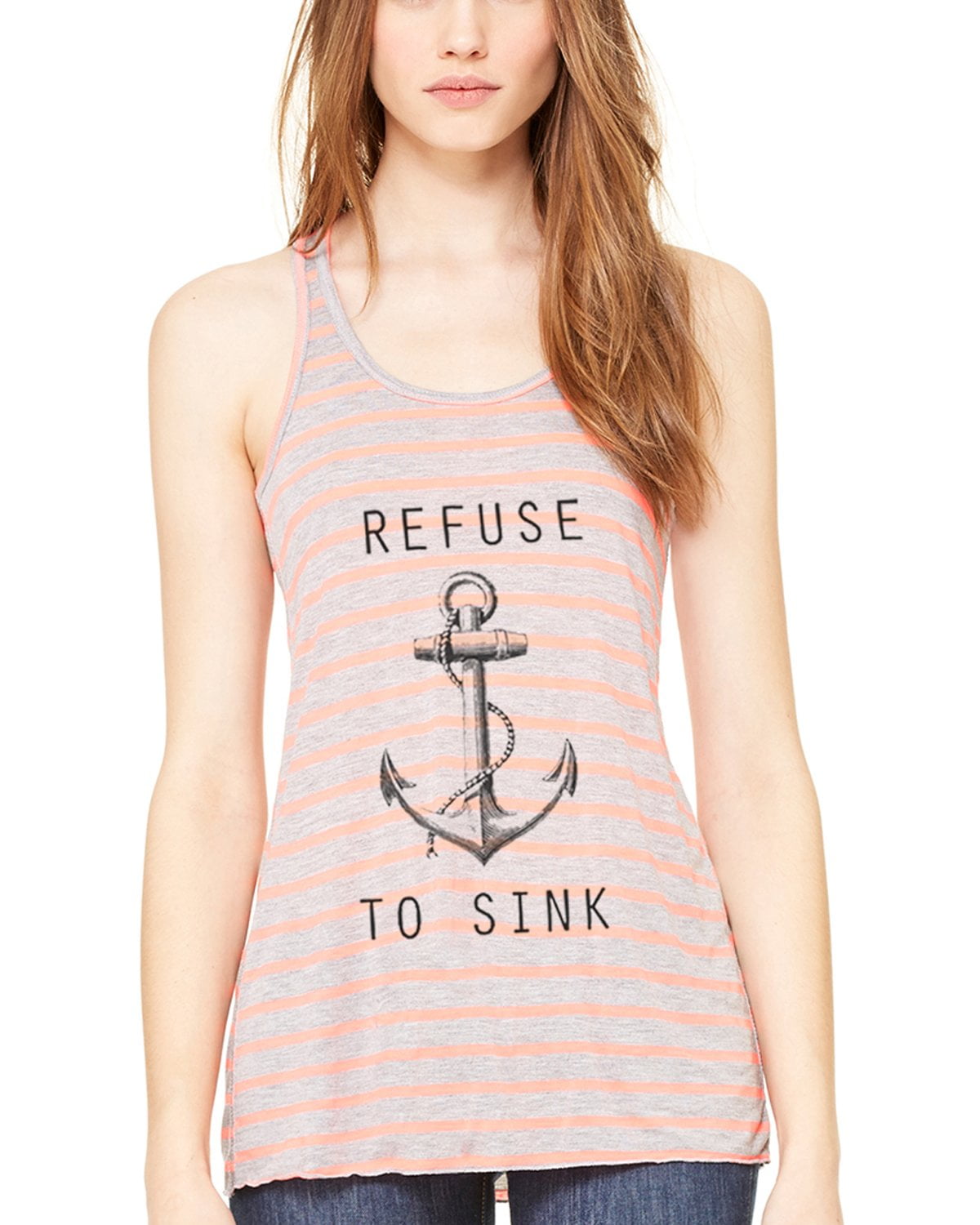 Women's Refuse To Sink Printed Flowy Racerback Tank Top