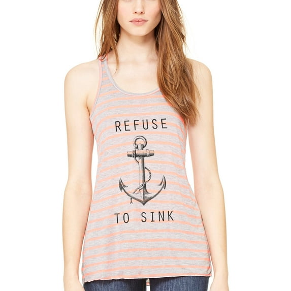 Women's Refuse To Sink Printed Flowy Racerback Tank Top