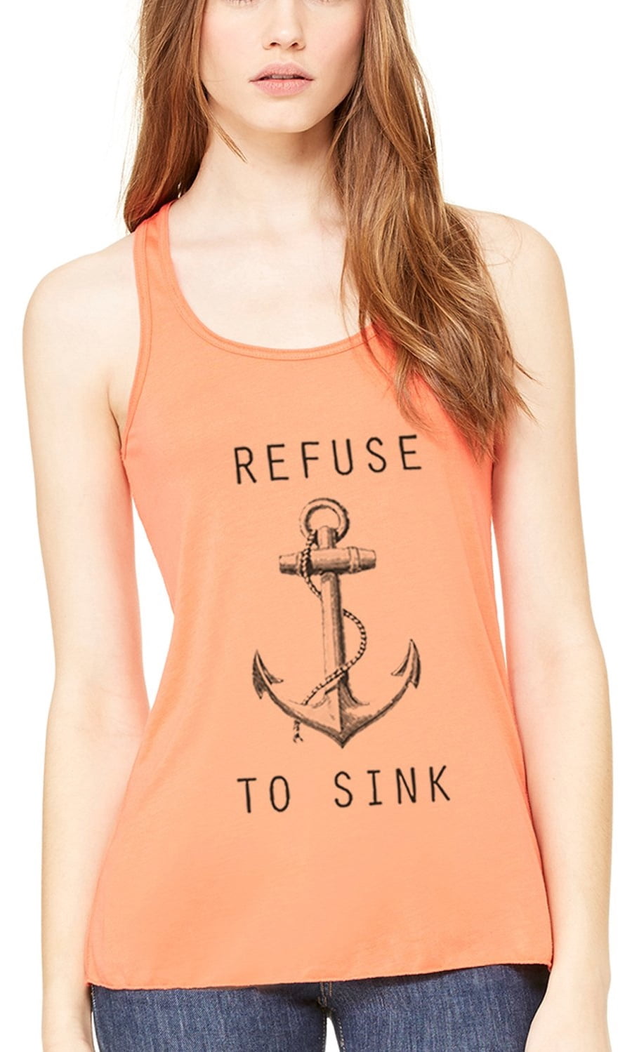 Women's Refuse To Sink Printed Flowy Racerback Tank Top
