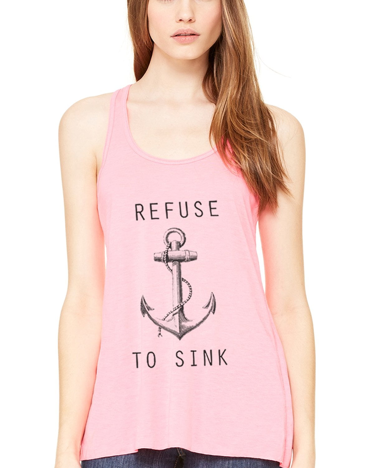 Women's Refuse To Sink Printed Flowy Racerback Tank Top