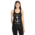 thumbnail image 1 of Women's Refuse To Sink Printed Flowy Racerback Tank Top, 1 of 2