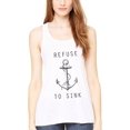 thumbnail image 1 of Women's Refuse To Sink Printed Flowy Racerback Tank Top, 1 of 1