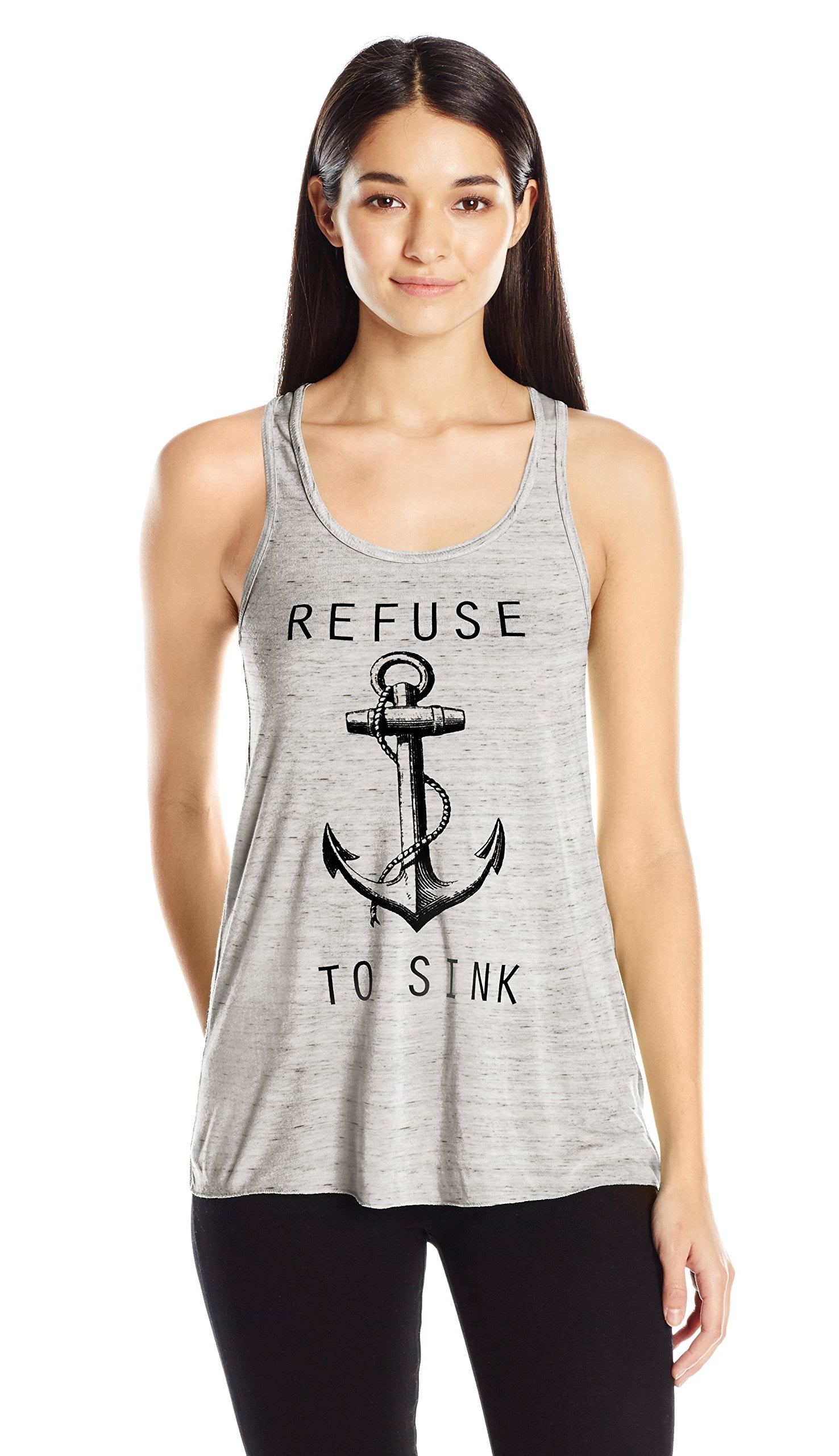 Women's Refuse To Sink Printed Flowy Racerback Tank Top