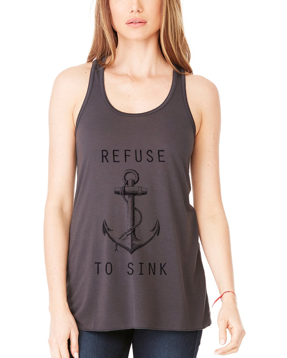 Women's Refuse To Sink Printed Flowy Racerback Tank Top
