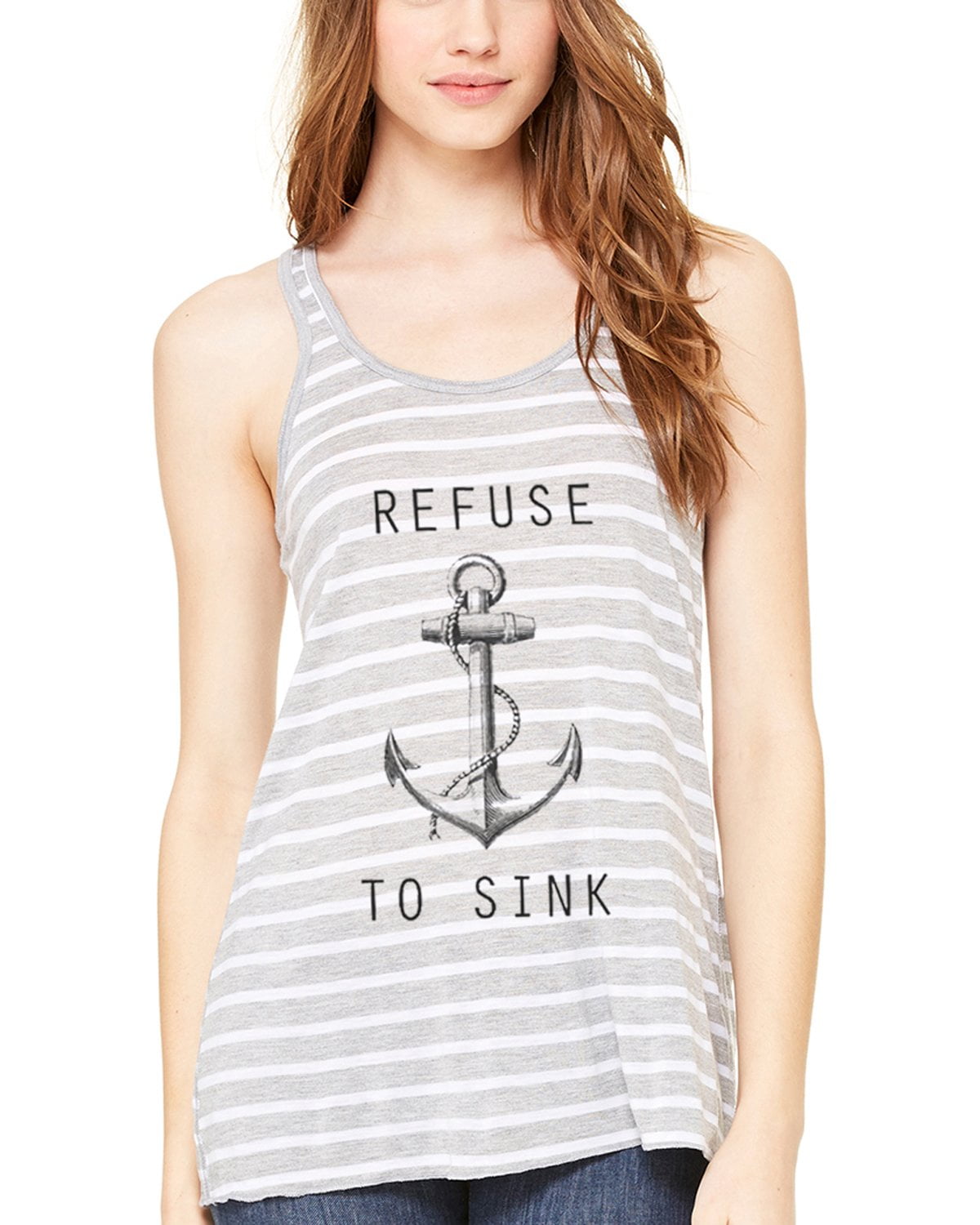 Women's Refuse To Sink Printed Flowy Racerback Tank Top