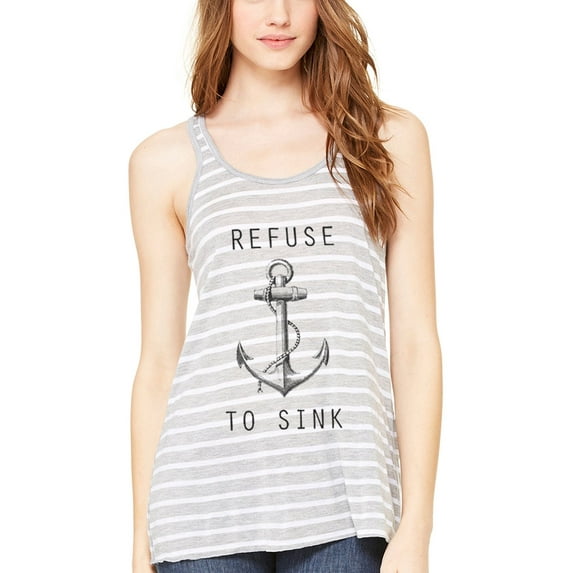 Women's Refuse To Sink Printed Flowy Racerback Tank Top
