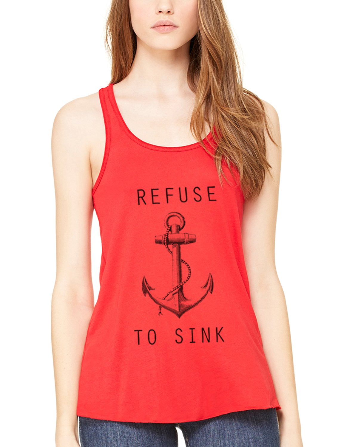 Women's Refuse To Sink Printed Flowy Racerback Tank Top