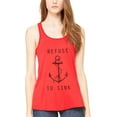 thumbnail image 1 of Women's Refuse To Sink Printed Flowy Racerback Tank Top, 1 of 1