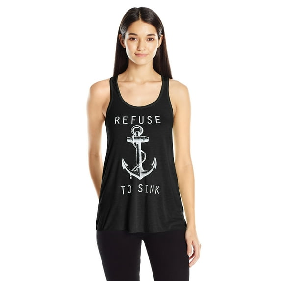 Women's Refuse To Sink Printed Flowy Racerback Tank Top