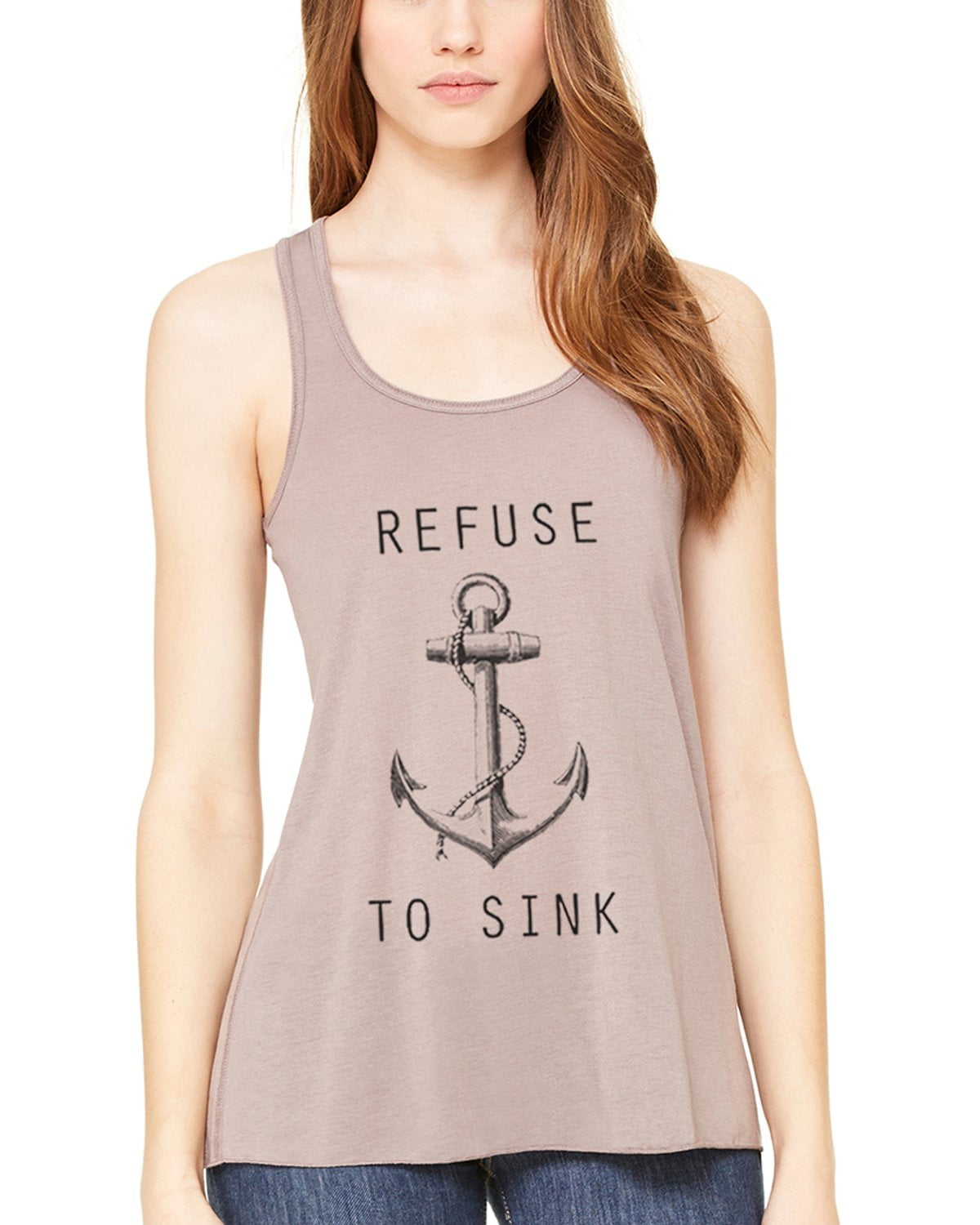 Women's Refuse To Sink Printed Flowy Racerback Tank Top