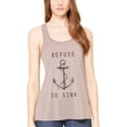 thumbnail image 1 of Women's Refuse To Sink Printed Flowy Racerback Tank Top, 1 of 1