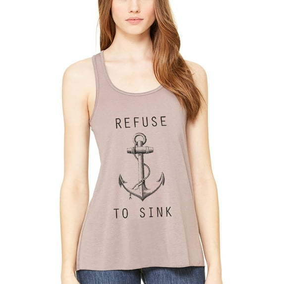 Women's Refuse To Sink Printed Flowy Racerback Tank Top