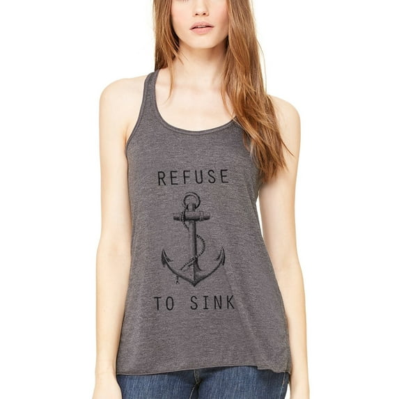 Women's Refuse To Sink Printed Flowy Racerback Tank Top