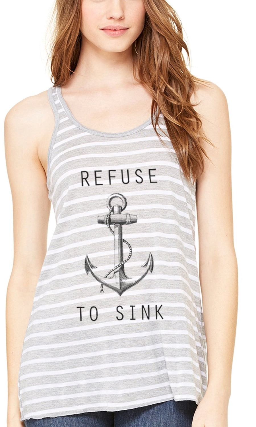 Women's Refuse To Sink Printed Flowy Racerback Tank Top