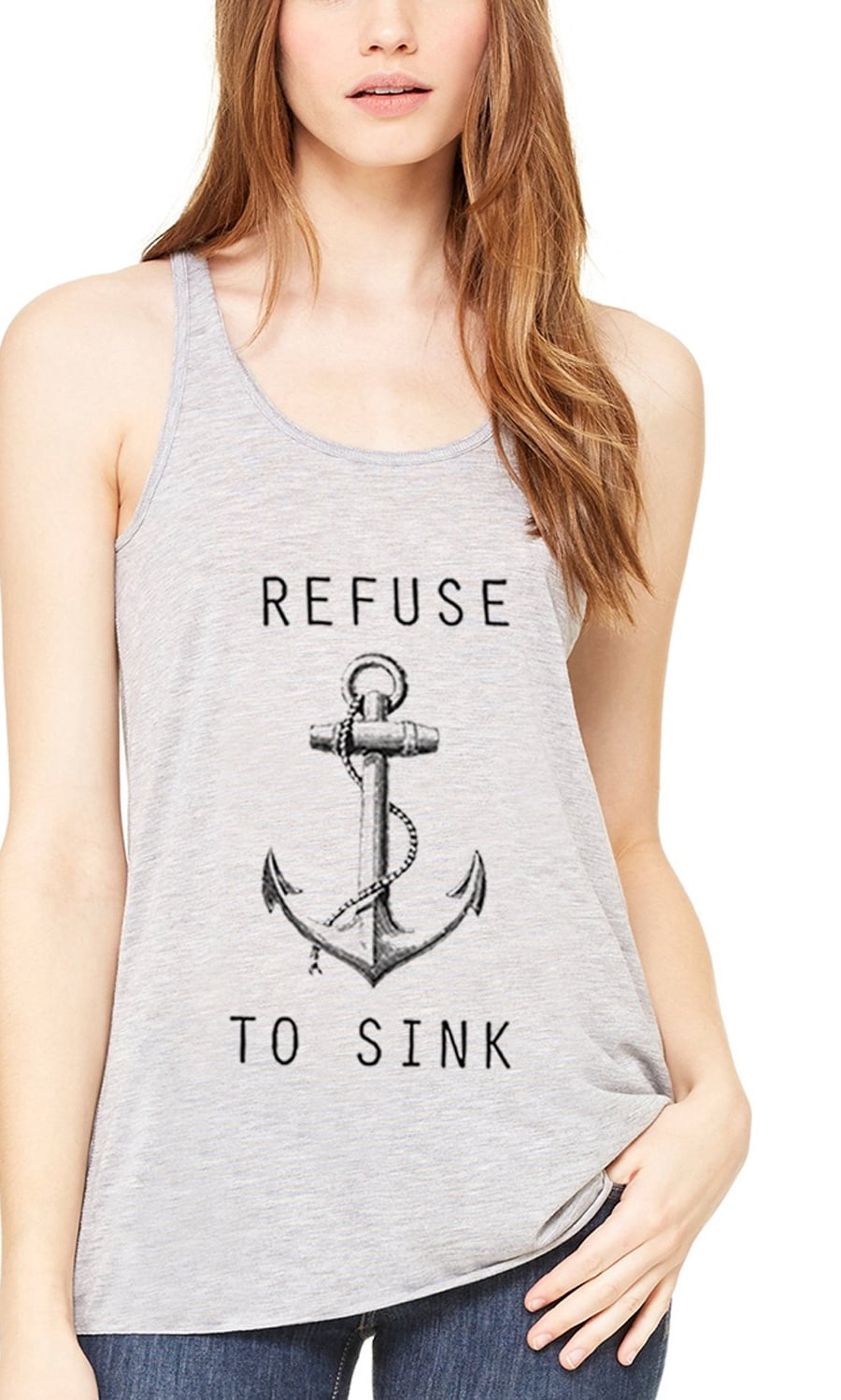 Women's Refuse To Sink Printed Flowy Racerback Tank Top