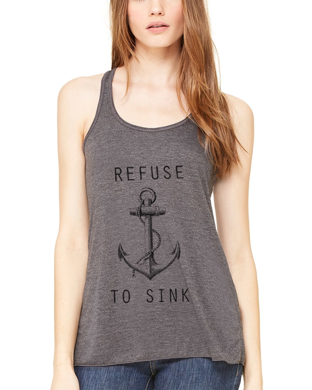 Women's Refuse To Sink Printed Flowy Racerback Tank Top