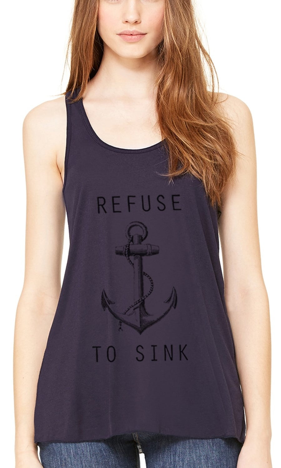 Women's Refuse To Sink Printed Flowy Racerback Tank Top