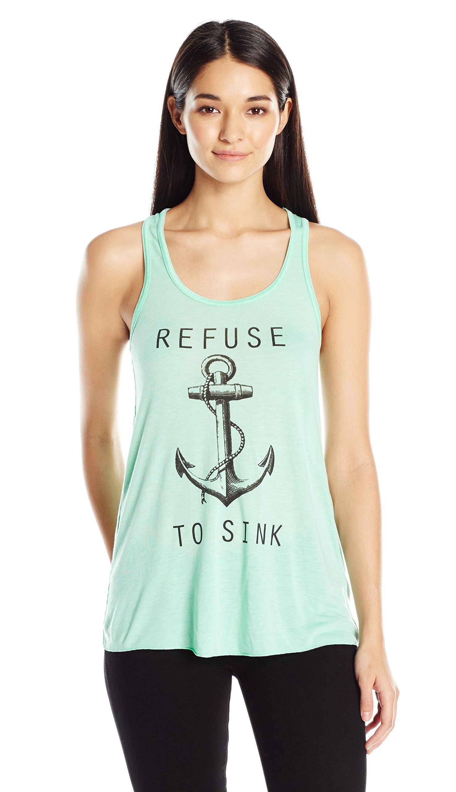 Women's Refuse To Sink Printed Flowy Racerback Tank Top