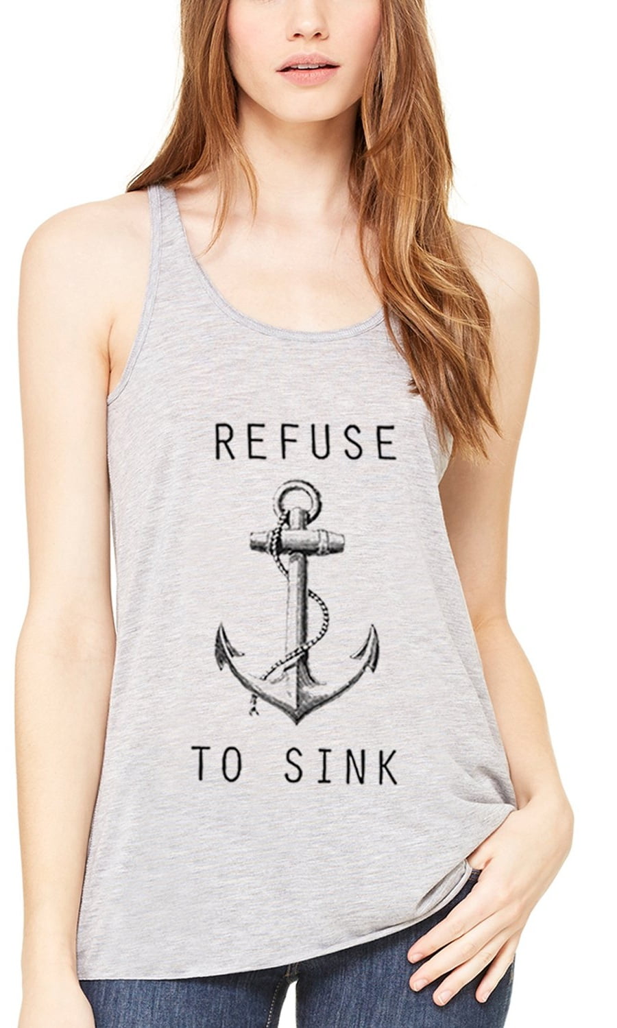Women's Refuse To Sink Printed Flowy Racerback Tank Top