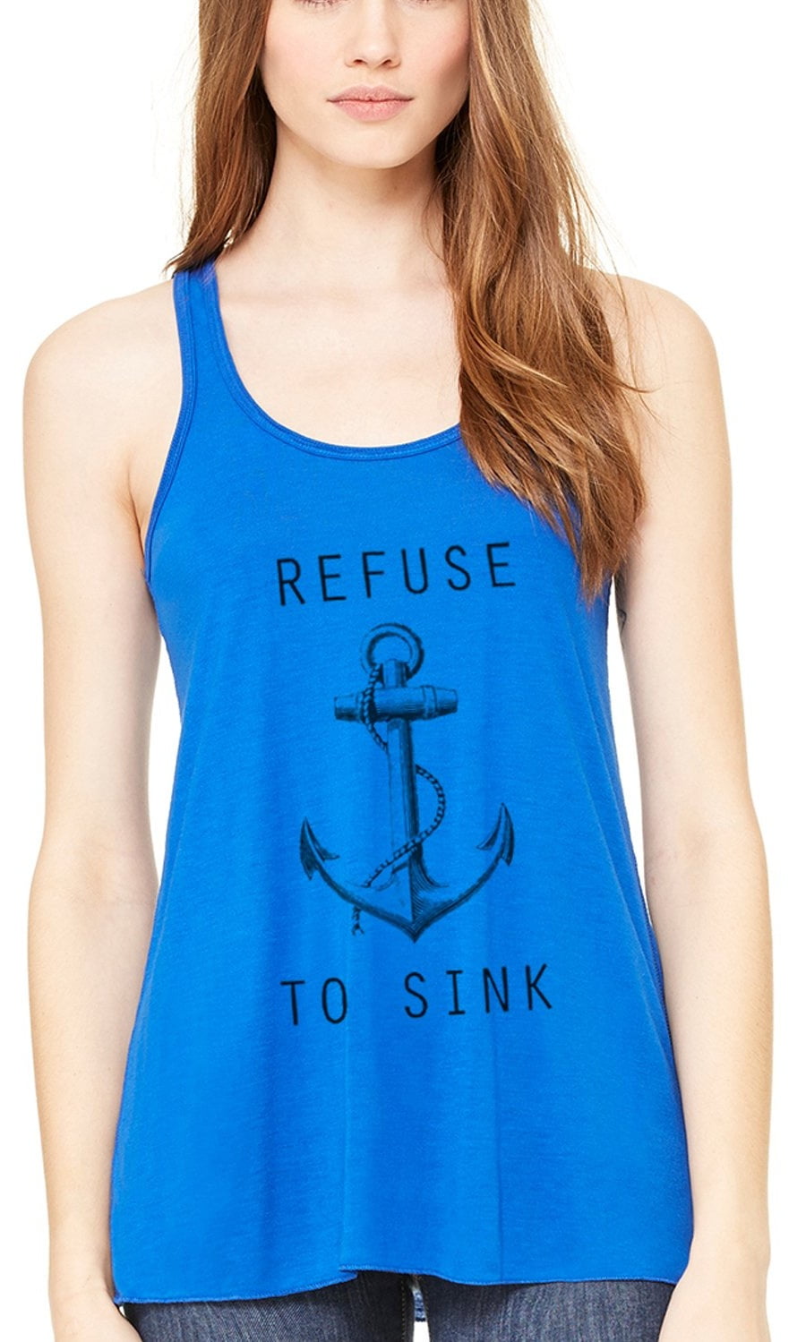 Women's Refuse To Sink Printed Flowy Racerback Tank Top