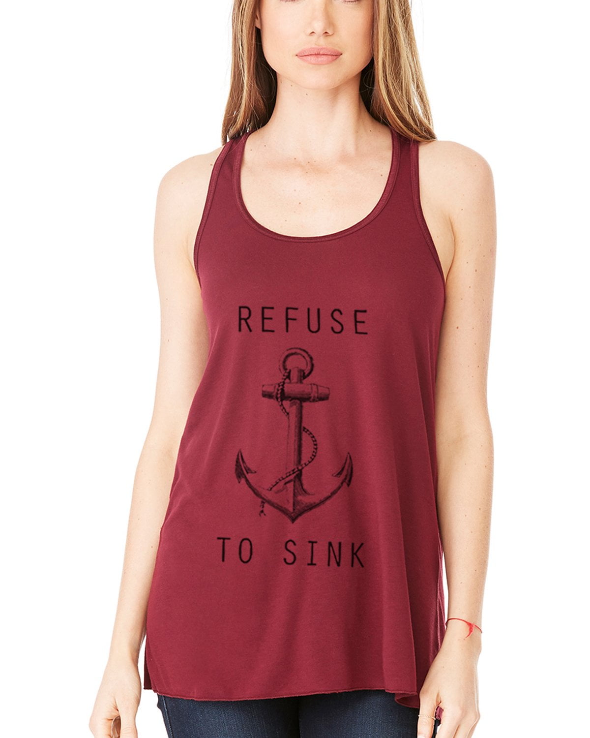 Women's Refuse To Sink Printed Flowy Racerback Tank Top
