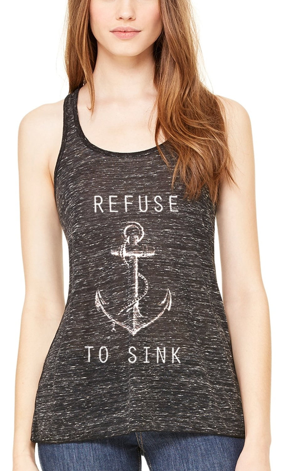 Women's Refuse To Sink Printed Flowy Racerback Tank Top
