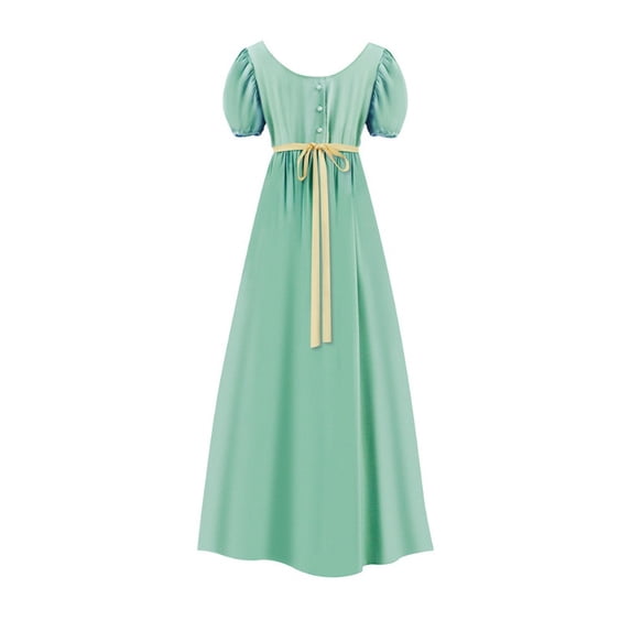 Women’s Regency Inspired High Waist Ball Gown Vintage Victorian Tea Dress