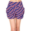 thumbnail image 1 of Women’s Regular American Flag Diagonal Printed Pleated Pockets Harem Shorts - L/X, 1 of 3