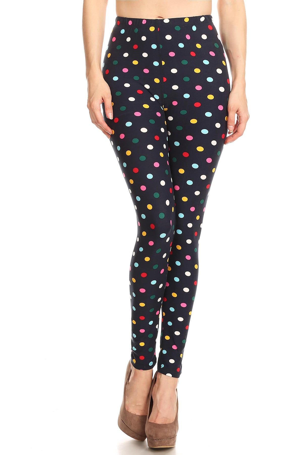 Women's Regular Colorful Polka Dot Pattern Printed Leggings