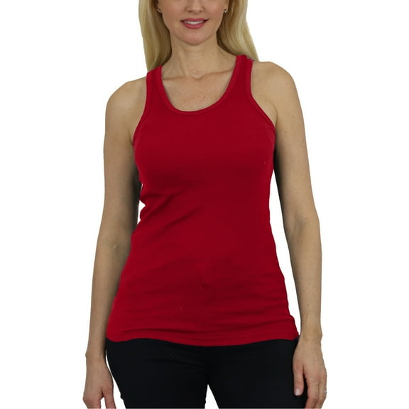 Women's Regular Fit Cotton Blend Ribbed Tank Tops - Soft Breathable, Gym & Lounge Wear (M-2XL)
