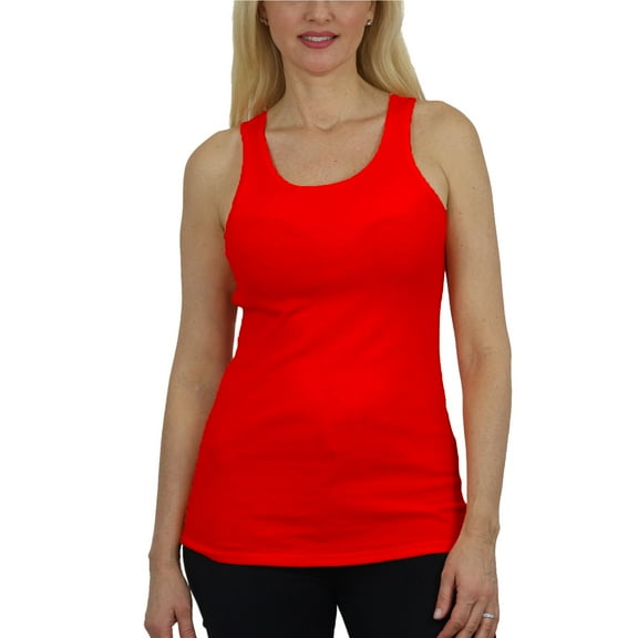 Women's Regular Fit Cotton Blend Ribbed Tank Tops - Soft Breathable, Gym & Lounge Wear (M-2XL)