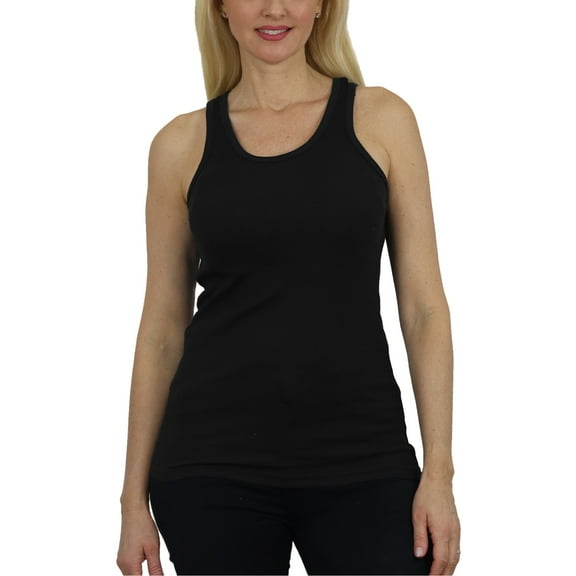 Women's Regular Fit Cotton Blend Ribbed Tank Tops - Soft Breathable, Gym & Lounge Wear (M-2XL)