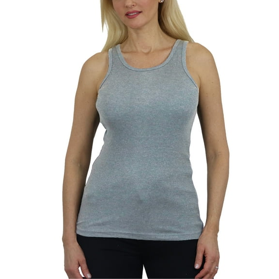 Women's Regular Fit Cotton Blend Ribbed Tank Tops - Soft Breathable, Gym & Lounge Wear (M-2XL)