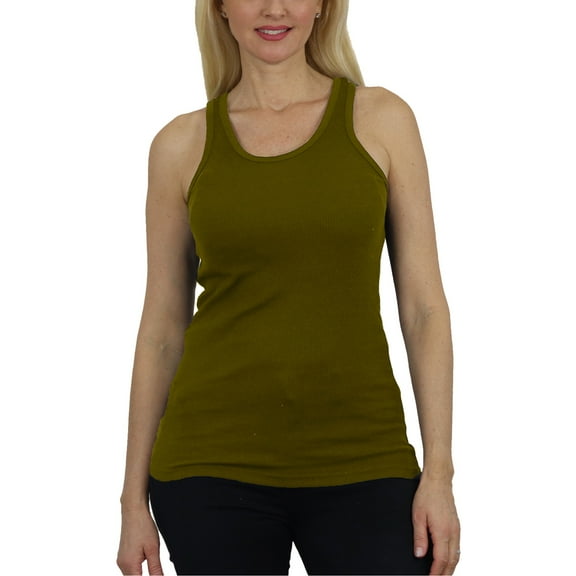 Women's Regular Fit Cotton Blend Ribbed Tank Tops - Soft Breathable, Gym & Lounge Wear (M-2XL)