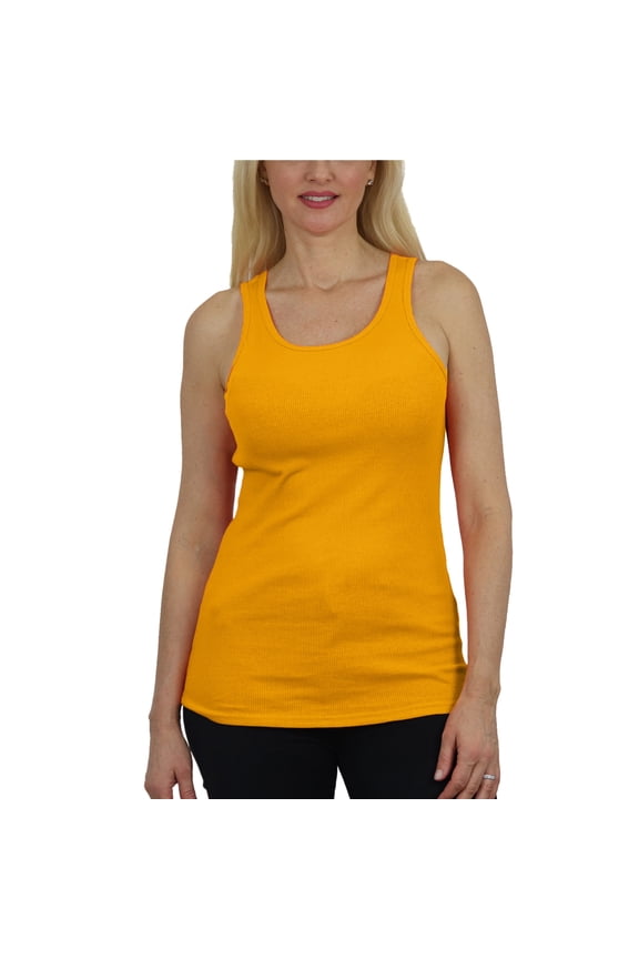 Women's Regular Fit Cotton Blend Ribbed Tank Tops - Soft Breathable, Gym & Lounge Wear (M-2XL)