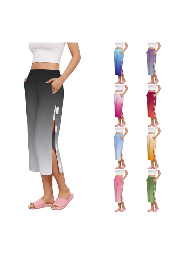 Women’s Rehabilitation Pants Post Surgery Open Side Design with Adjustable Closure and Elastic Waist for Recovery Comfort
