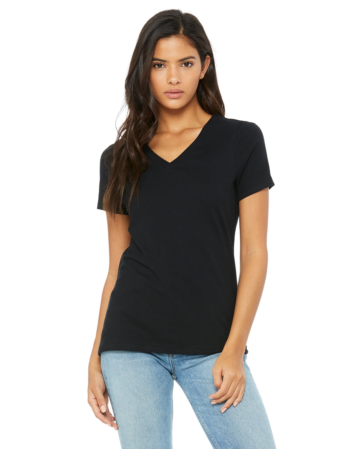 Women's Relaxed Cotton V-Neck T-Shirt - Walmart.com