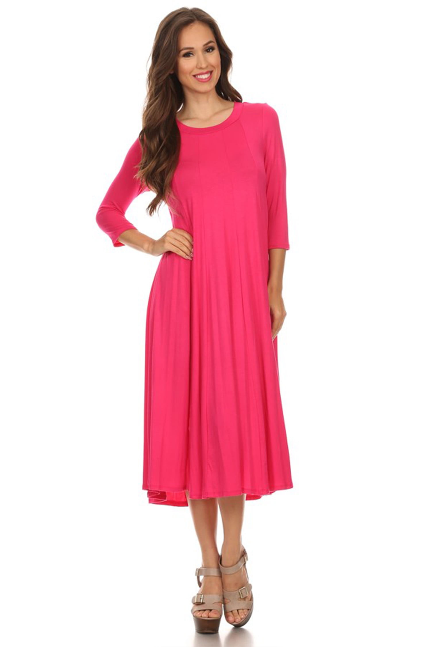 knee length dresses for ladies Goldie 3/4 Sleeve Jersey Maxi Dress, Navy Floral – Jolie Moi Wholesale