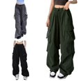 thumbnail image 1 of Women's Relaxed Fit Cargo Joggers with Drawstring Waist and Pockets Comfortable Wide Leg Street Style Sweatpants, 1 of 9